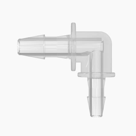 Cole Parmer Hose Barb Fitting, Reducing Elbow, Polypropylene, Cleanroom, 1/8in IDx3/32in ID; 10PK RL2-1.5-200PP-QC